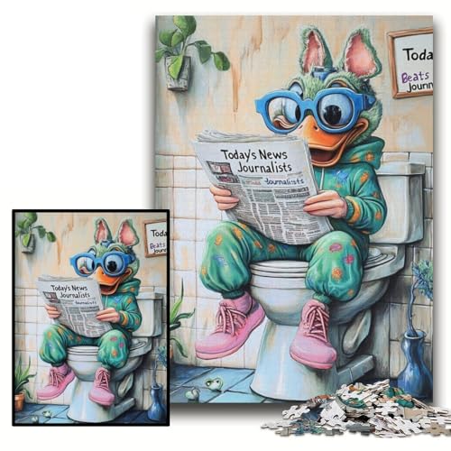 Puzzle für Erwachsene „Elephant Go Toilet“ Puzzle für Erwachsene, 26x38cm, anspruchsvolles DIY-Denkspiel, perfektes Familienspiel oder dekoratives Geschenk von ZKYUBEK