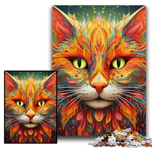 Puzzle für Erwachsene „Psychedelische Katze“ aus Karton, 26x38cm, Weihnachten, Halloween, Ostern, Neujahr Puzzle für Erwachsene „Psychedelische Katze“ aus Karton, 26x38cm, Weihnachten, Halloween, Ostern, Neujahr von ZKYUBEK