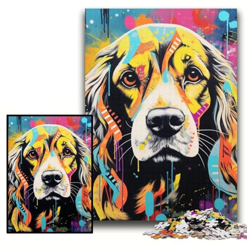 Puzzle für Erwachsene 1000 Cocker Spaniel Graffiti Herausfordernde Puzzles 26x38cm Lernspielzeug für Teenager, Home-Office-Dekor Puzzle für Erwachsene 1000 Cocker Spaniel Graffiti Herausfordernde Puzzles 26x38cm Lernspielzeug für Teenager, Home-Office-Dekor von ZKYUBEK