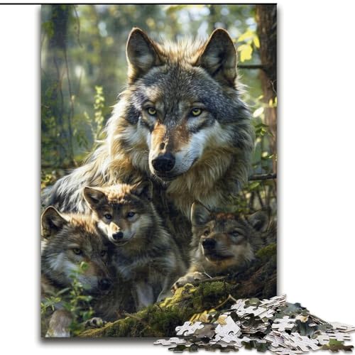 Puzzle für Erwachsene 1000 Dschungelwölfe, Holzpuzzle, 26x38cm, interaktives Familienspiel, Denksportaufgabe, Lernspielzeug Puzzle für Erwachsene 1000 Dschungelwölfe, Holzpuzzle, 26x38cm, interaktives Familienspiel, Denksportaufgabe, Lernspielzeug von ZKYUBEK