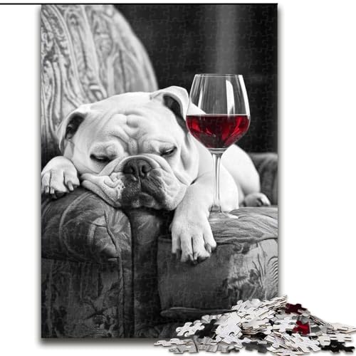 Puzzle für Erwachsene 1000 Mops trinkt Rotwein Holzpuzzle 26x38cm Interaktives Familienspiel, Gehirnherausforderung, Lernspielzeug Puzzle für Erwachsene 1000 Mops trinkt Rotwein Holzpuzzle 26x38cm Interaktives Familienspiel, Gehirnherausforderung, Lernspielzeug von ZKYUBEK