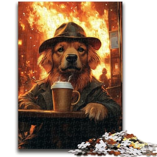 Puzzle für Erwachsene 1000 Puzzles Golden Retriever Lernspiele Heimdekoration Lernspiel für Geburtstag, Weihnachten 26X38CM von ZKYUBEK