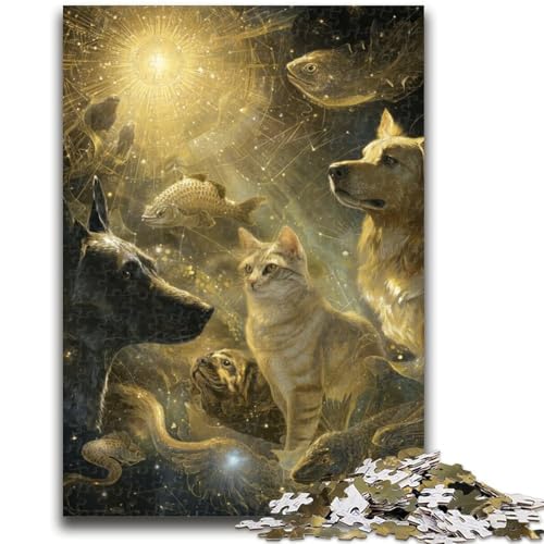 Puzzle für Erwachsene 1000 Puzzles Katzen und Hunde Lernspiele Heimdekoration Lernspiel für Geburtstag, Weihnachten 50X75CM von ZKYUBEK