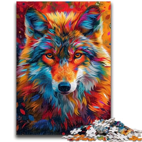 Puzzle für Erwachsene 1000 Puzzles Psychedelic Wolf Lernspiele Heimdekoration Lernspiel für Geburtstag, Weihnachten 26X38CM von ZKYUBEK
