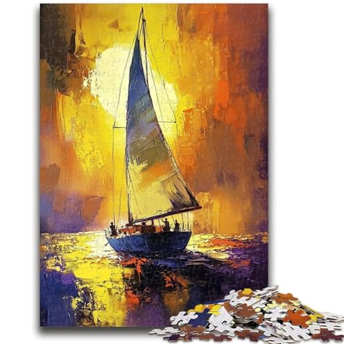 Puzzle für Erwachsene 1000 Puzzles Segelboot-Ölgemälde Lernspiele Heimdekoration Lernspiel für Geburtstag, Weihnachten 26X38CM von ZKYUBEK