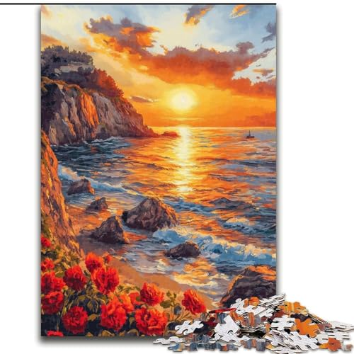 Puzzle für Erwachsene 1000 Sonnenuntergang am Meer Holzpuzzle 26x38cm Interaktives Familienspiel, Gehirn-Herausforderung, Lernspielzeug Puzzle für Erwachsene 1000 Sonnenuntergang am Meer Holzpuzzle 26x38cm Interaktives Familienspiel, Gehirn-Herausforderung, Lernspielzeug von ZKYUBEK