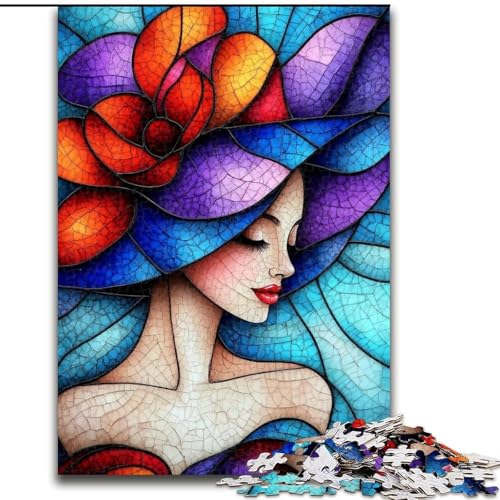Puzzle für Erwachsene 1000 Stück, Buntglas-Frau, Holzpuzzle, 26x38cm, interaktives Familienspiel, Denksportaufgabe, Lernspielzeug Puzzle für Erwachsene 1000 Stück, Buntglas-Frau, Holzpuzzle, 26x38cm, interaktives Familienspiel, Denksportaufgabe, Lernspielzeug von ZKYUBEK