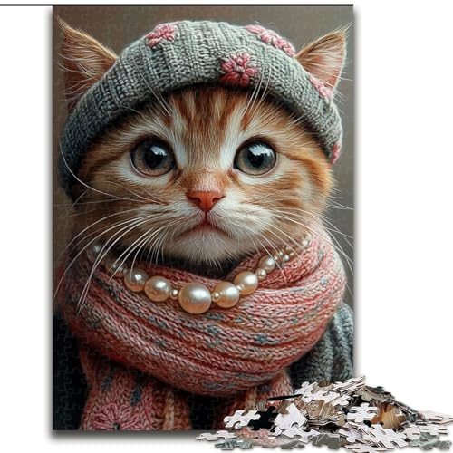 Puzzle für Erwachsene 1000 Stück, Katze mit Perlenkette, Holzpuzzle, 26x38cm, interaktives Familienspiel, Denksportaufgabe, Lernspielzeug Puzzle für Erwachsene 1000 Stück, Katze mit Perlenkette, Holzpuzzle, 26x38cm, interaktives Familienspiel, Denksportaufgabe, Lernspielzeug von ZKYUBEK