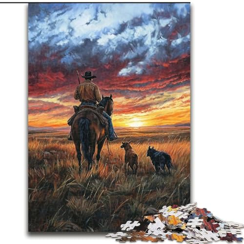 Puzzle für Erwachsene 1000 Stück, Prärie-Cowboy, Holzpuzzle, 26x38cm, interaktives Familienspiel, Denksportaufgabe, Lernspielzeug Puzzle für Erwachsene 1000 Stück, Prärie-Cowboy, Holzpuzzle, 26x38cm, interaktives Familienspiel, Denksportaufgabe, Lernspielzeug von ZKYUBEK