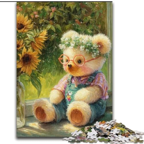 Puzzle für Erwachsene 1000 Stück Cartoon-Teddybär-Holzpuzzle 26x38cm Interaktives Familienspiel, Gehirnherausforderung, Lernspielzeug Puzzle für Erwachsene 1000 Stück Cartoon-Teddybär-Holzpuzzle 26x38cm Interaktives Familienspiel, Gehirnherausforderung, Lernspielzeug von ZKYUBEK