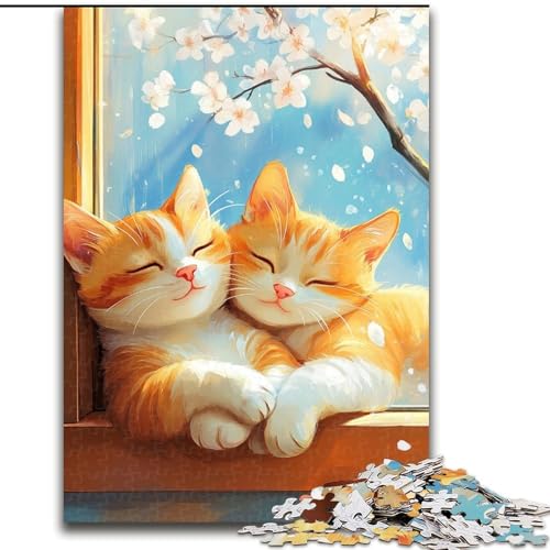 Puzzle für Erwachsene 1000 Stück Schlafende Katze Holzpuzzle 50x75cm Interaktives Familienspiel, Gehirnherausforderung, Lernspielzeug Puzzle für Erwachsene 1000 Stück Schlafende Katze Holzpuzzle 50x75cm Interaktives Familienspiel, Gehirnherausforderung, Lernspielzeug von ZKYUBEK