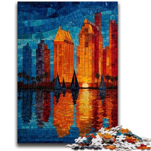 Puzzle für Erwachsene 1000 Teile, Buntglasstadt, anspruchsvolle Familienaktivitätsspiele, DIY-Spielzeug für Heimwanddekorationsgeschenke, 50x75cm Puzzle für Erwachsene 1000 Teile, Buntglasstadt, anspruchsvolle Familienaktivitätsspiele, DIY-Spielzeug für Heimwanddekorationsgeschenke, 50x75cm von ZKYUBEK