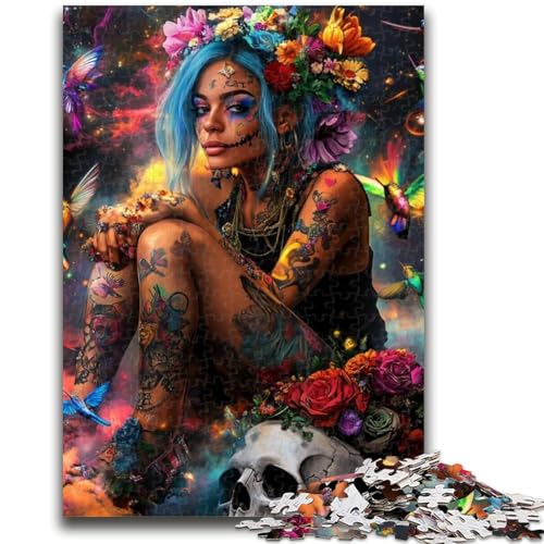 Puzzle für Erwachsene 1000 Teile, mexikanische Totenkopfmädchen, anspruchsvolle Familienaktivitätsspiele, DIY-Spielzeug für Heimwanddekorationsgeschenke, 26x38cm Puzzle für Erwachsene 1000 Teile, mexikanische Totenkopfmädchen, anspruchsvolle Familienaktivitätsspiele, DIY-Spielzeug für Heimwanddekorationsgeschenke, 26x38cm von ZKYUBEK