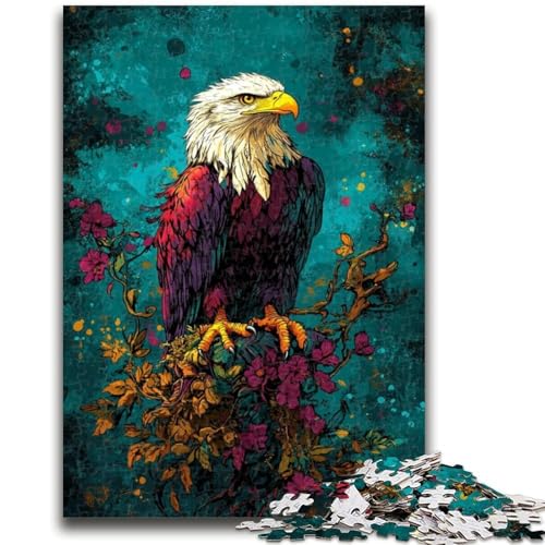 Puzzle für Erwachsene 1000 Teile Blumenadler, anspruchsvolle Familienaktivitätsspiele, DIY-Spielzeug für Heimwanddekorationsgeschenke, 26x38cm von ZKYUBEK