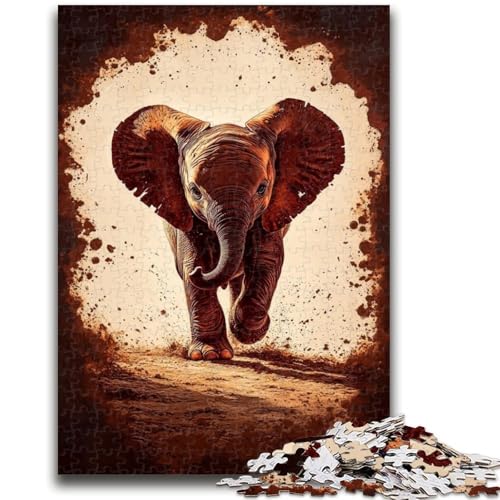 Puzzle für Erwachsene 1000 Teile Elefant, anspruchsvolle Familienaktivitätsspiele, DIY-Spielzeug für Heimwanddekorationsgeschenke, 26x38cm von ZKYUBEK