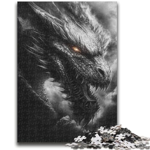 Puzzle für Erwachsene 1000 Teile Skelettdrache, anspruchsvolle Familienaktivitätsspiele, DIY-Spielzeug für Heimwanddekorationsgeschenke, 50x75cm von ZKYUBEK