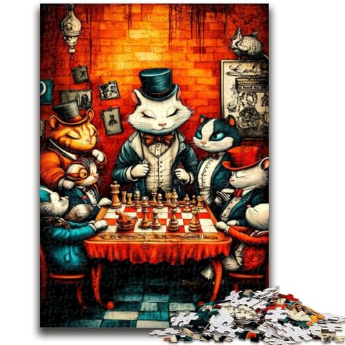 Puzzle für Erwachsene 1000 Teile Tiere Spielen Schach Lernspiele Heimdekoration Künstlersammlung, Bildende Kunst 50X75CM von ZKYUBEK