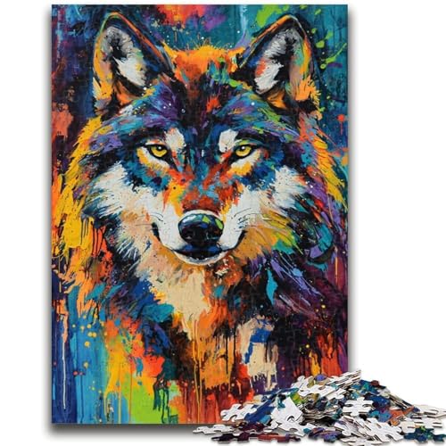 Puzzle für Erwachsene 1000 Teile Wolfskunst, anspruchsvolle Familienaktivitätsspiele, DIY-Spielzeug für Heimwanddekorationsgeschenke, 26x38cm Puzzle für Erwachsene 1000 Teile Wolfskunst, anspruchsvolle Familienaktivitätsspiele, DIY-Spielzeug für Heimwanddekorationsgeschenke, 26x38cm von ZKYUBEK