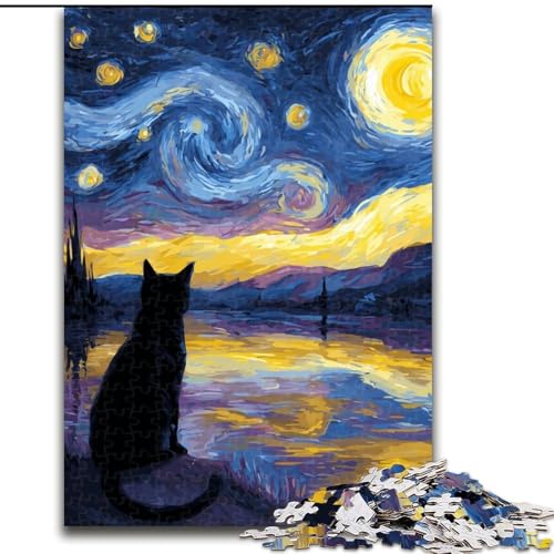 Puzzle für Erwachsene 1000 Van Gogh Nachthimmel-Katze Holzpuzzle 26x38cm Interaktives Familienspiel, Gehirn-Herausforderung, Lernspielzeug Puzzle für Erwachsene 1000 Van Gogh Nachthimmel-Katze Holzpuzzle 26x38cm Interaktives Familienspiel, Gehirn-Herausforderung, Lernspielzeug von ZKYUBEK