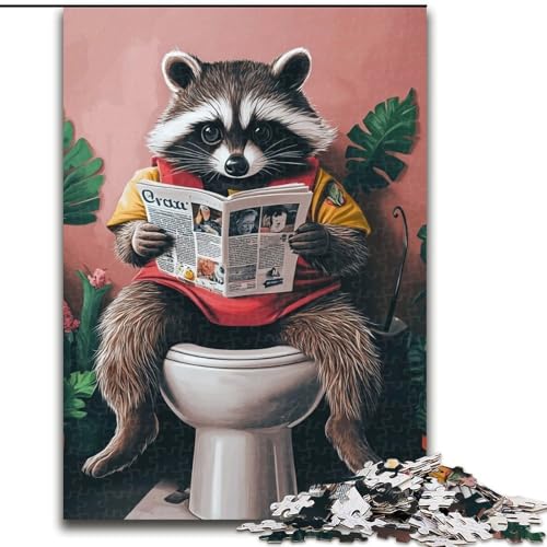 Puzzle für Erwachsene 1000 Waschbär in der Toilette Holzpuzzle 26x38cm Interaktives Familienspiel, Gehirnherausforderung, Lernspielzeug Puzzle für Erwachsene 1000 Waschbär in der Toilette Holzpuzzle 26x38cm Interaktives Familienspiel, Gehirnherausforderung, Lernspielzeug von ZKYUBEK