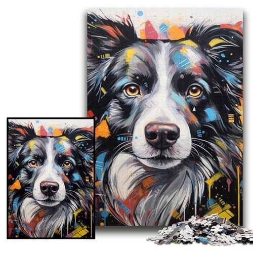 Puzzle für Erwachsene Border Collie Puzzle für Erwachsene 50x75cm Anspruchsvolles DIY-Denkspiel, perfektes Familienspiel oder dekoratives Geschenk von ZKYUBEK