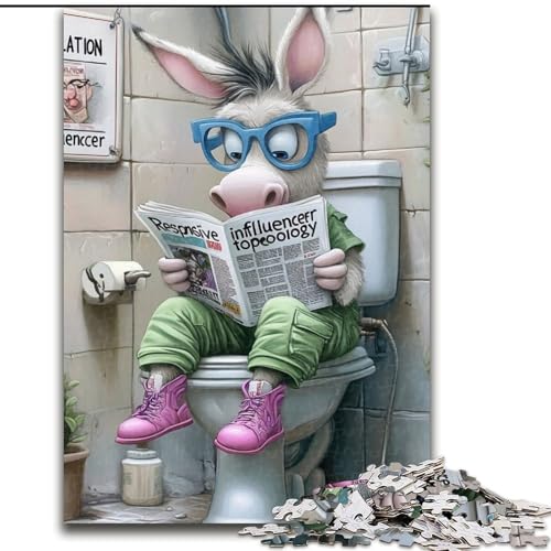 Puzzle für Erwachsene Donkey Go Toilet-Puzzle für Erwachsene, Größe 50x75cm, perfekt als Heimdekoration, für Geburtstage, Feiertage und als Geschenk Puzzle für Erwachsene Donkey Go Toilet-Puzzle für Erwachsene, Größe 50x75cm, perfekt als Heimdekoration, für Geburtstage, Feiertage und als Geschenk von ZKYUBEK