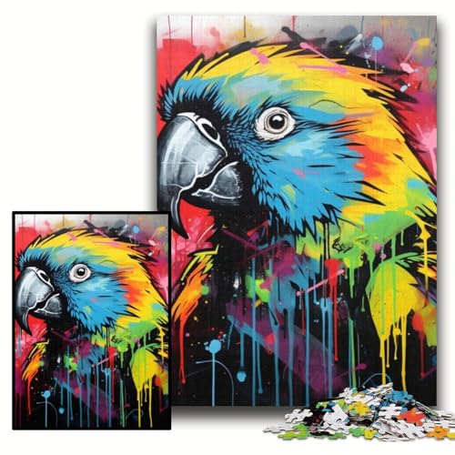 Puzzle für Erwachsene mit 1000 Teilen, Papageien-Graffiti-Malpuzzle, 50x75cm, kreatives Familienspiel und Heimdekoration, Teenager Puzzle für Erwachsene mit 1000 Teilen, Papageien-Graffiti-Malpuzzle, 50x75cm, kreatives Familienspiel und Heimdekoration, Teenager von ZKYUBEK