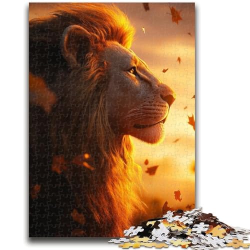 Puzzle für Erwachsene und Teenager, 1000 Teile, Löwe bei Sonnenuntergang, Familienspaß, Aktivitäten zu Hause, Geburtstagsgeschenk, Reisegeschenke, für Kinder und Jugendliche ab 14 Jahren, 26x38cm von ZKYUBEK