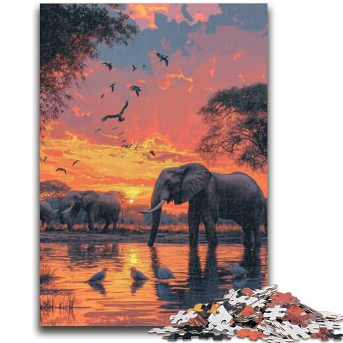 Puzzle für Jugendliche, 1000 Teile, Afrikanische Elefanten, Spielzeug, Lernspiele, Stressabbau, tolle Geschenke und Spielzeuge, 50x75cm Puzzle für Jugendliche, 1000 Teile, Afrikanische Elefanten, Spielzeug, Lernspiele, Stressabbau, tolle Geschenke und Spielzeuge, 50x75cm von ZKYUBEK