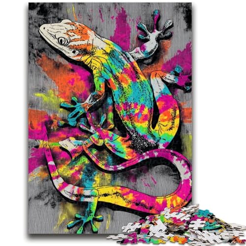Puzzle für Jugendliche, 1000 Teile, Aquarell-Gecko, für und ab 14 Jahren, pädagogisches Lernspielzeug, Familienspiele, Geburtstagsgeschenk, 50x75cm von ZKYUBEK