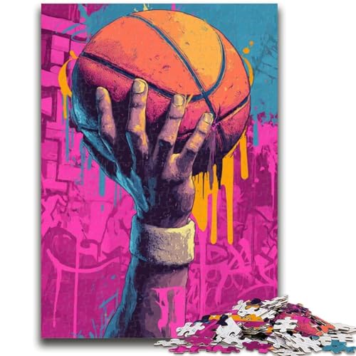 Puzzle für Jugendliche, 1000 Teile, Basketball, für und ab 14 Jahren, pädagogisches Lernspielzeug, Familienspiele, Geburtstagsgeschenk, 26x38cm von ZKYUBEK