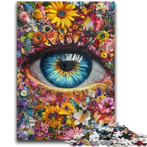 Puzzle für Jugendliche, 1000 Teile, Blumenaugen, für und ab 14 Jahren, pädagogisches Lernspielzeug, Familienspiele, Geburtstagsgeschenk, 50x75cm von ZKYUBEK