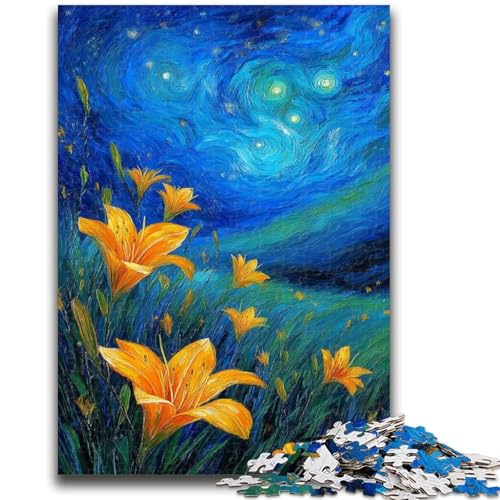 Puzzle für Jugendliche, 1000 Teile, Gelbe Lilien am Nachthimmel, Spielzeug, Lernspiele, Stressabbau, tolle Geschenke und Spielzeuge, 26x38cm Puzzle für Jugendliche, 1000 Teile, Gelbe Lilien am Nachthimmel, Spielzeug, Lernspiele, Stressabbau, tolle Geschenke und Spielzeuge, 26x38cm von ZKYUBEK