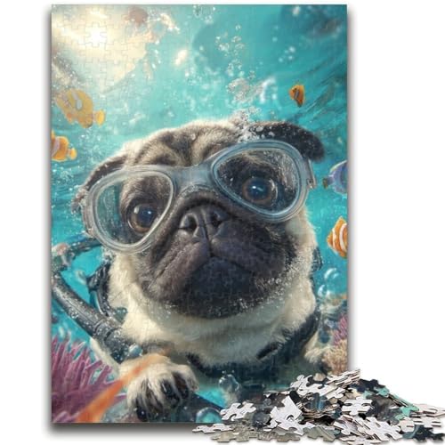 Puzzle für Jugendliche, 1000 Teile, Unterwasserhund, für und ab 14 Jahren, pädagogisches Lernspielzeug, Familienspiele, Geburtstagsgeschenk, 50x75cm von ZKYUBEK