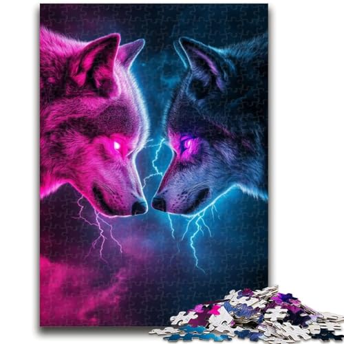 Puzzle für Jugendliche, 1000 Teile, Zwei Wölfe, Spielzeug, Lernspiele, Stressabbau, tolle Geschenke und Spielzeuge, 50x75cm von ZKYUBEK