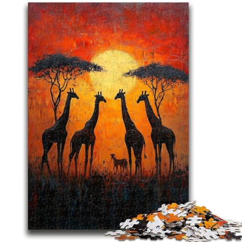 Puzzle für Jugendliche 1000 Teile Afrikanische Tiere Lernspiele Lernspiel für Geburtstag, Weihnachten für und ab 14 Jahren 50X75CM von ZKYUBEK