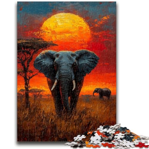 Puzzle für Jugendliche 1000 Teile Afrikanische Tiere Lernspiele Lernspiel für Geburtstag, Weihnachten für und ab 14 Jahren 50X75CM von ZKYUBEK