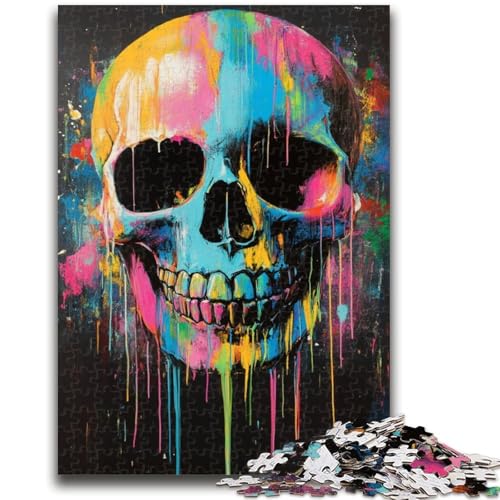 Puzzle für Jugendliche 1000 Teile Aquarell-Totenkopf Lernspiele Lernspiel für Geburtstag, Weihnachten für und ab 14 Jahren 50X75CM von ZKYUBEK