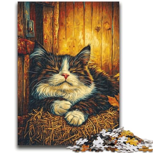 Puzzle für Jugendliche 1000 Teile Bauernhofkatze Lernspiele Lernspiel für Geburtstag, Weihnachten für und Alter 14 26X38CM von ZKYUBEK