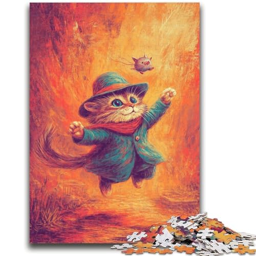 Puzzle für Jugendliche 1000 Teile Bauernhofkatze Lernspiele Lernspiel für Geburtstag, Weihnachten für und Alter 14 50X75CM von ZKYUBEK