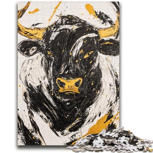 Puzzle für Jugendliche 1000 Teile Black Gold Bull Lernspiele Lernspiel für Geburtstag, Weihnachten für und ab 14 Jahren 26X38CM von ZKYUBEK