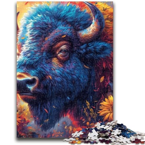 Puzzle für Jugendliche 1000 Teile Blumen und Bisons Lernspiele Lernspiel für Geburtstag, Weihnachten für und ab 14 Jahren 26X38CM von ZKYUBEK