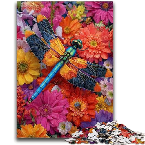 Puzzle für Jugendliche 1000 Teile Blumen und Libellen Lernspiele Lernspiel für Geburtstag, Weihnachten für und ab 14 Jahren 50X75CM von ZKYUBEK