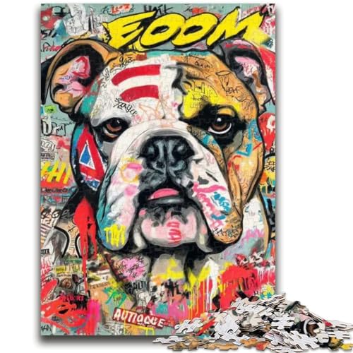 Puzzle für Jugendliche 1000 Teile Bulldog-Doodle Lernspiele Lernspiel für Geburtstag, Weihnachten für und ab 14 Jahren 50X75CM von ZKYUBEK