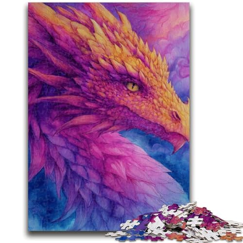 Puzzle für Jugendliche 1000 Teile Fantasy Dragon Lernspiele Lernspiel für Geburtstag, Weihnachten für und ab 14 Jahren 50X75CM von ZKYUBEK