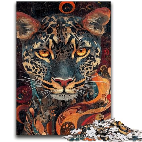 Puzzle für Jugendliche 1000 Teile Flammenleopard Lernspiele Lernspiel für Geburtstag, Weihnachten für und ab 14 Jahren 50X75CM von ZKYUBEK