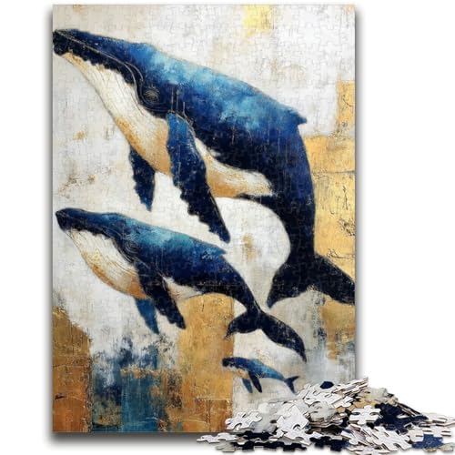 Puzzle für Jugendliche 1000 Teile Goldener Wal Lernspiele Lernspiel für Geburtstag, Weihnachten für und ab 14 Jahren 50X75CM von ZKYUBEK