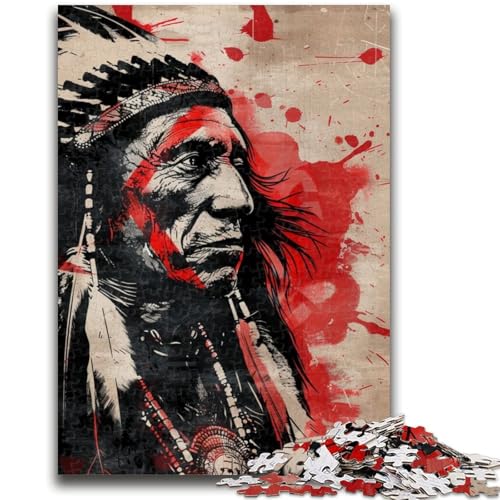 Puzzle für Jugendliche 1000 Teile Indianer Lernspiele Lernspiel zum Geburtstag, Weihnachten für und ab 14 Jahren 50X75CM von ZKYUBEK