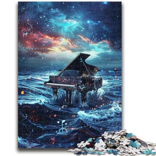 Puzzle für Jugendliche 1000 Teile Klavier im Ozean Lernspiele Lernspiel für Geburtstag, Weihnachten für und ab 14 Jahren 50X75CM von ZKYUBEK