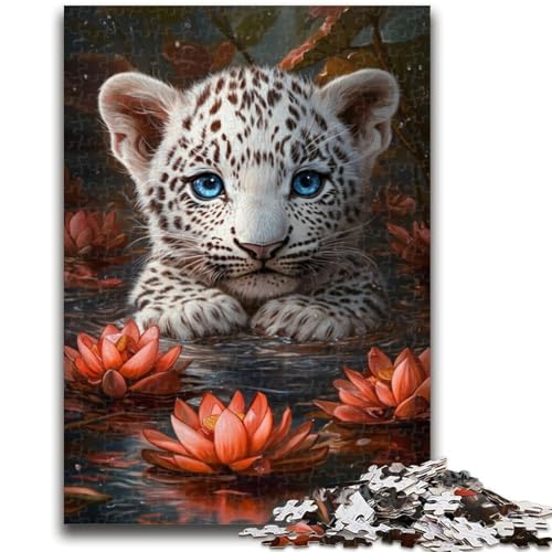 Puzzle für Jugendliche 1000 Teile Lotus und Leopard Lernspiele Lernspiel für Geburtstag, Weihnachten für und ab 14 Jahren 26X38CM von ZKYUBEK
